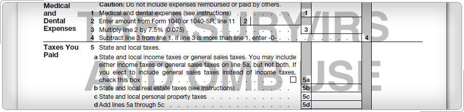 Schedule A — Itemized Deductions.