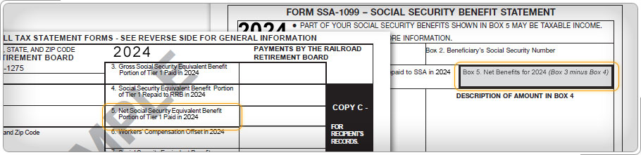 Form SSA-1099 and Form RRB-1099.