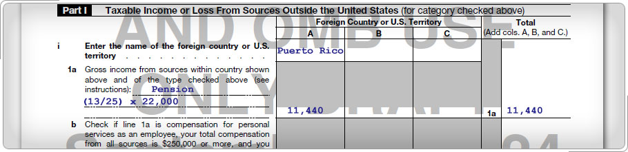 Form 1116 with Line 1a = 11,440.