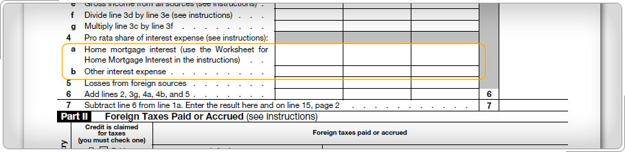 Form 1116, Lines 4a and 4b.