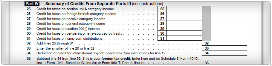 Form 1116, Part IV