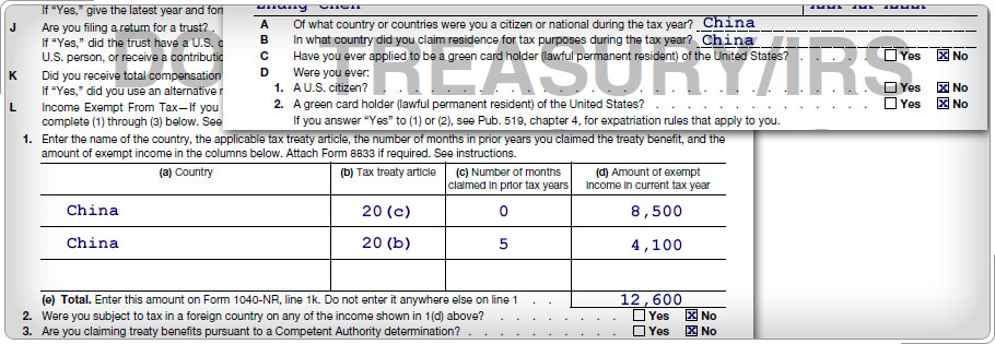 Form 1040NR