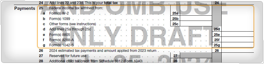 Form 1040-NR showing the Federal income tax withheld lines.