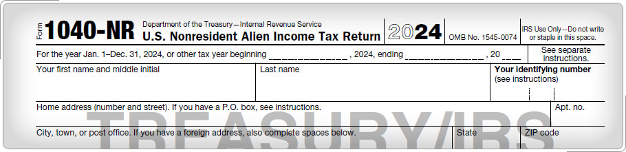 Top of Form 1040-NR