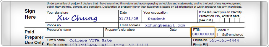 Form 1040-NR, Sign Here and Paid Preparer Use Only sections