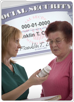 Social Security Card with doctor and patient