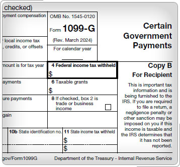 Form 1099-G, Certain Government Payments.