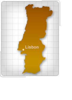 Map of Portugal, showing Lisbon.