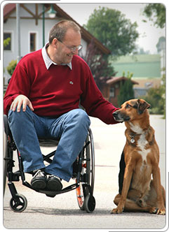 Albert, who is in a wheelchair.