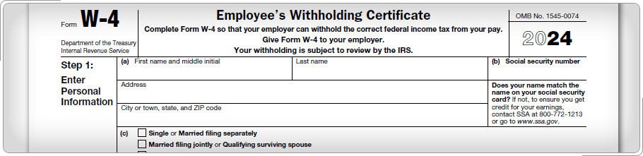 Top of Form W-4.