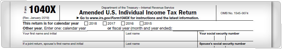 Forma 1040X Amended Tax Return.