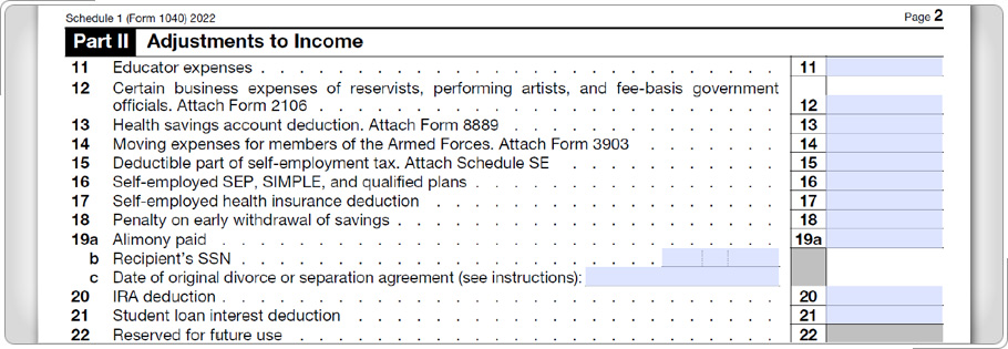 Formulario 1040, sección de Adjusted Gross Income.