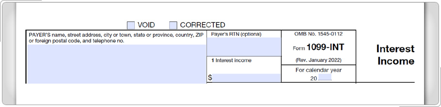Parte del Formulario 1099-INT