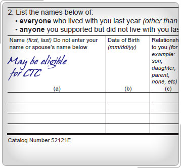 Intake and Interview Sheet con nota manuscrita en el margen—Puede ser elegible para CTC.